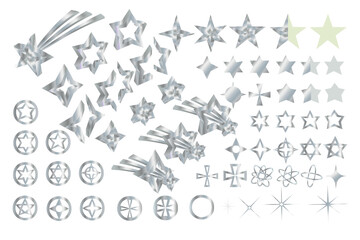 銀色の星セットsvg