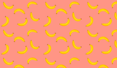 banana pattern on a pink background