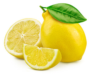Juicy lemons isolated on the white background