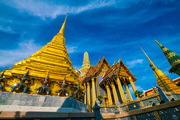 Temple of the Emerald Buddha Wat Phra Kaew Grand palace  at Bangkok