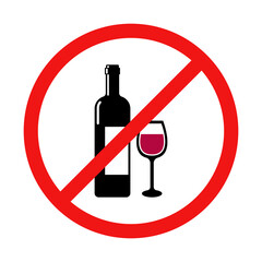 Vector No Wine Sign Illustration