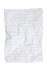 Obraz premium White lines crumpled paper isolated on white background. Image with Clipping path