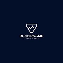 Initial letter PG symbol logo design for business companyInitial letter m mountain with triangle symbol logo design