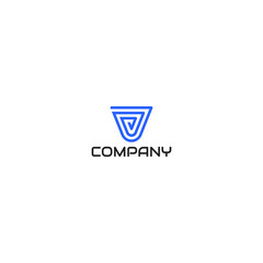 initial letter V technology sign symbol logo design