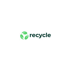 leaves circular recycle sign symbol logo design