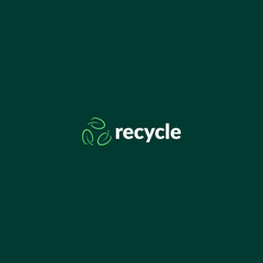 leaves circular recycle sign symbol logo design