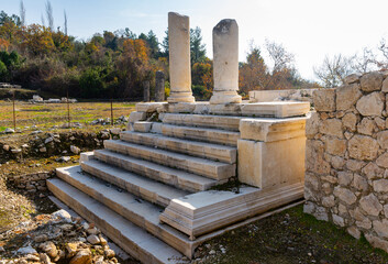 Remains of ancient Lycian Tlos Kronos Temple in Turkey, Mugla Province