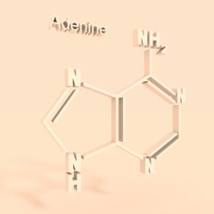 Chemical structural formula of adenine - DNA and RNA nitrogen base