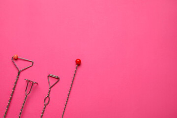 Logopedic tools for speech correction on color background