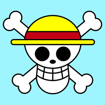 Straw hat pirate logo. One Piece anime or comic series. isolated ...