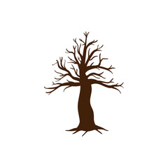 Leafless tree icon design template vector isolated illustration