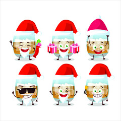 Santa Claus emoticons with rum drink cartoon character. Vector illustration