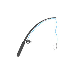 Fishing rod icon design template vector isolated illustration