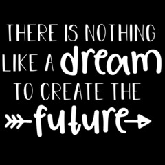 there is nothing like a dream to create the future on black background inspirational quotes,lettering design