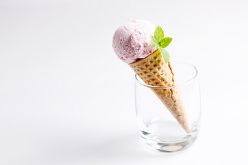 Ice cream scoops in cones