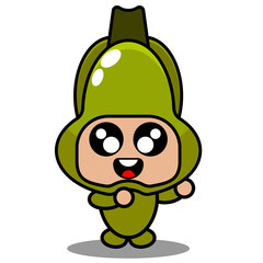 vector cartoon character simple chayote vegetable mascot costume in dubbing style