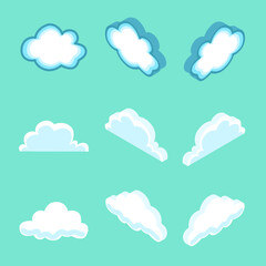 Isometric Drawing of Cloud Cloudy Weather with Pastel Color Scheme, Flat Cartoon Vector Illustration can be used as Icon, Logo or Avatar