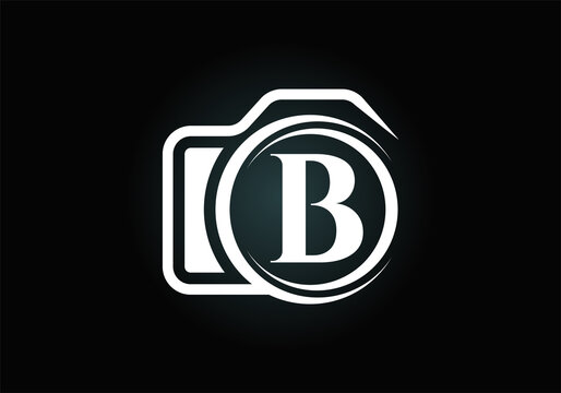 Initial B monogram letter alphabet with a camera icon. Photography logo vector illustration. Modern logo design for photography business, and company identity.