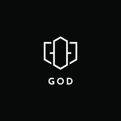 simple letter GOD logo vector design template