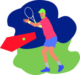 tennis player with racket