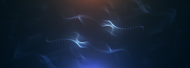 Cyberspace technology background. Private information, data flow, digital generation, electronic field, processed data waves, big data analytics 3D illustration.