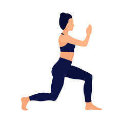 Fototapeta na wymiar Faceless image of a girl doing yoga or fitness. Vector illustration.