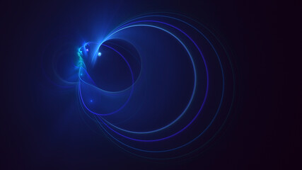 3D rendering abstract blue technology fractal background