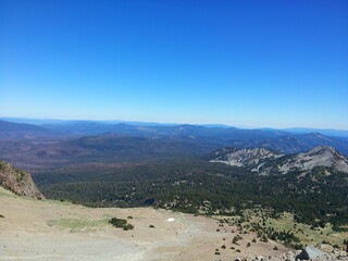 Cascade Mountains landscape from Lassen Peak trail, Lassen Volcanic National Park