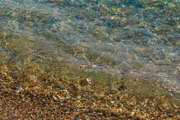 ANTALYA, TURKEY: Texture of sand and sea on the Konyaalti beach.