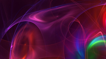 3D rendering abstract multicolor fractal light background