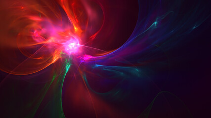 Naklejka premium 3D rendering abstract multicolor fractal light background