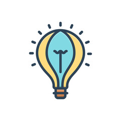 Color illustration icon for idea conclusion 
