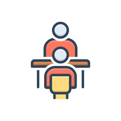Color illustration icon for meeting
