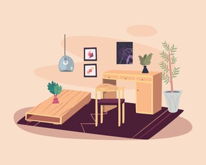 Home wood table and desk
