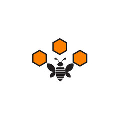 Bee farming logo design template