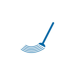 clean service logo with using broom icon template