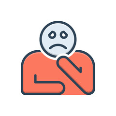 Obraz premium Color illustration icon for sad 