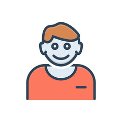 Color illustration icon for face 