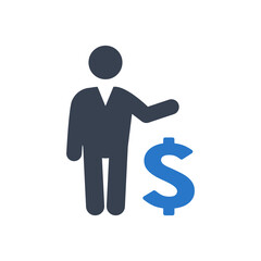 Business profit icon vector graphic illustration