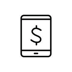 Mobile banking balance icon vector graphic illustration