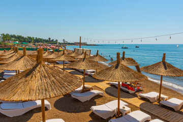 ANTALYA, TURKEY: Landscape on Lara beach on the Mediterranean coast in Antalya.