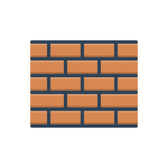 Color illustration icon for brick wall 