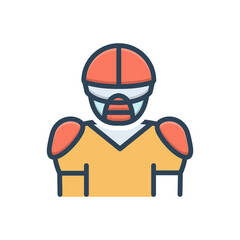 Color illustration icon for quarterback 