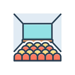 Color illustration icon for hall