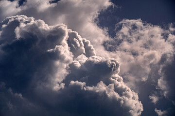 Dark, dense and magnificent, gray storm clouds