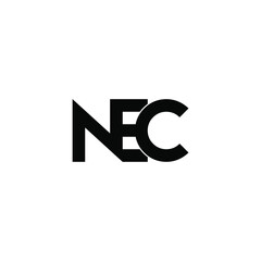 nec initial letter monogram logo design