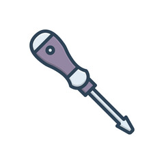 Color illustration icon for screwdriver