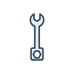 Color illustration icon for wrench 