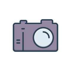 Color illustration icon for camera 