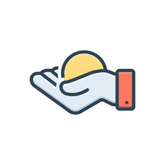 Obraz premium Color illustration icon for handful 